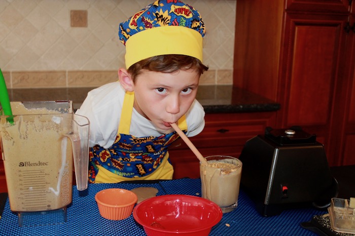 breakfast smoothie boy drinking