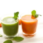 fresh carrot and green juice