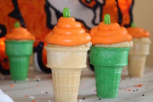 tn pumpkin cupcake cones for halloween