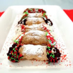 christmas cannolis with sprinkles