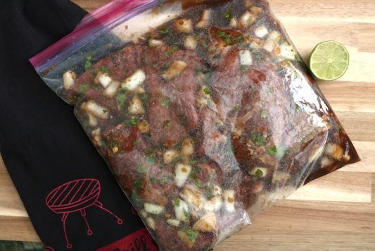 grilled steak fajitas marinade in bag