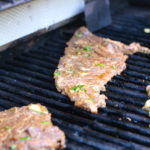 grilled steak fajitas on grill