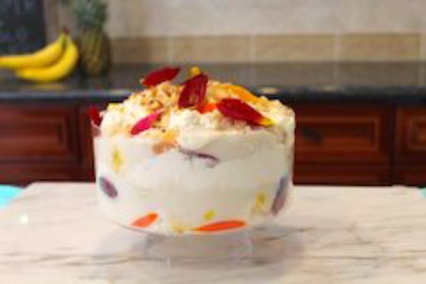 tn hawaiian trifle with edible flowers