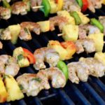 shrimp skewers on grill