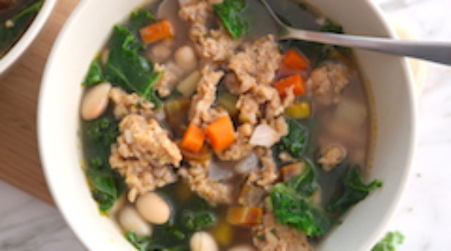 tn chicken sausage soup white bean and kale close