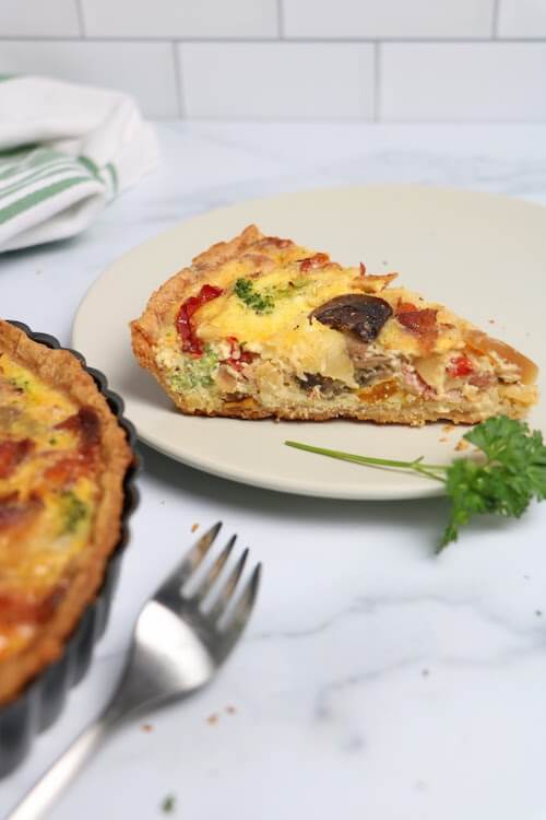 sliced best quiche recipe