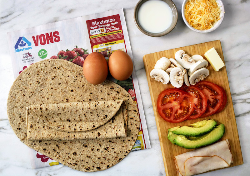 albertson vons ad with breakfast wrap ingredients