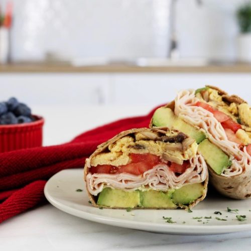 back to school breakfast ideas with turkey wrap