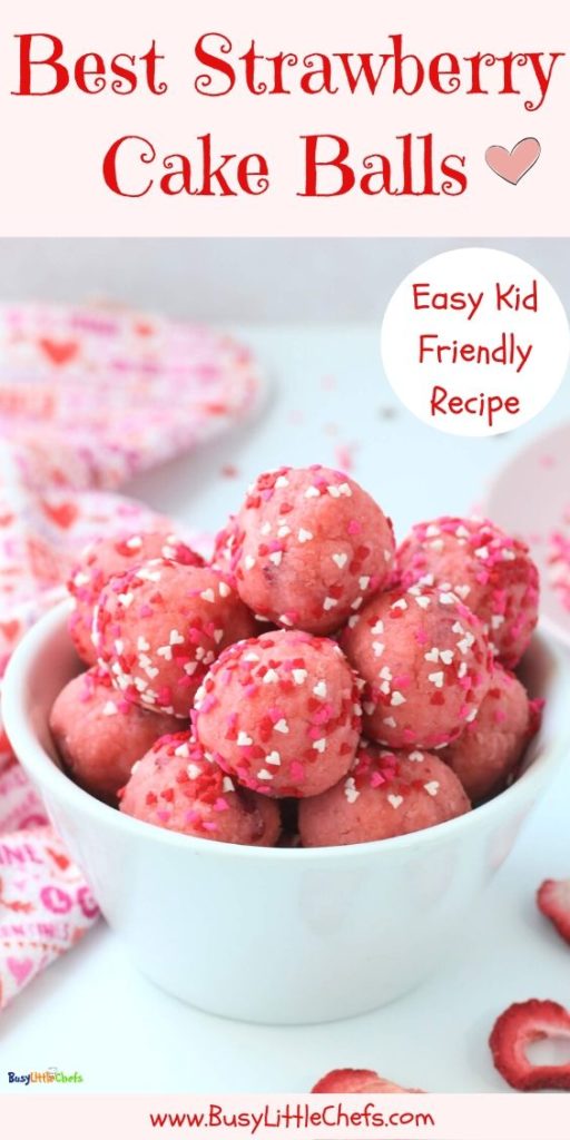 best strawberry cake balls pin