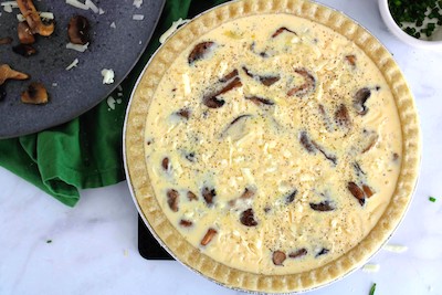 cheese and mushroom quiche ingredients pre bake