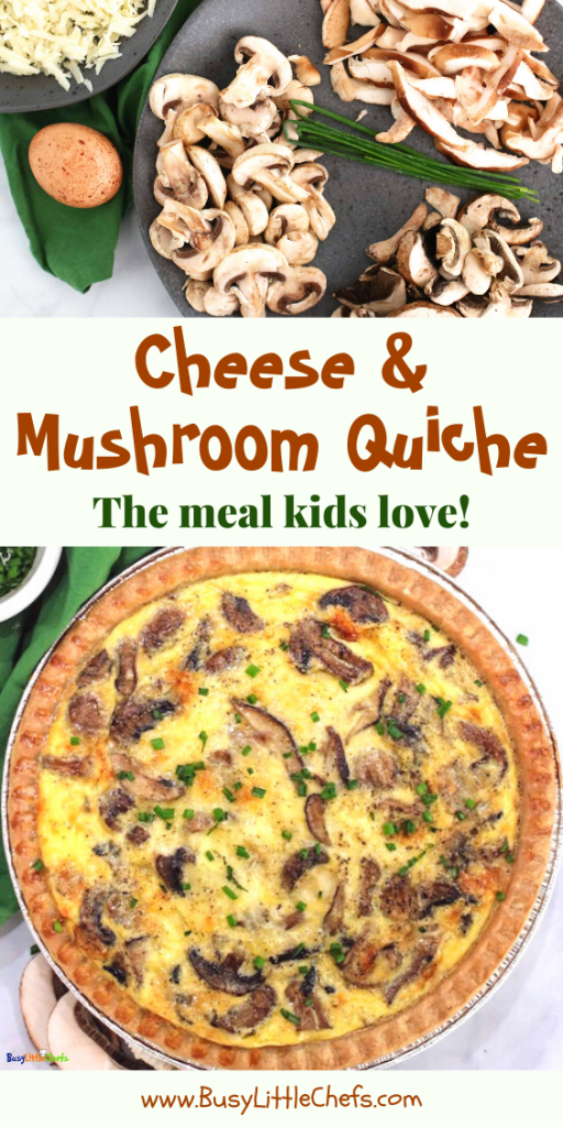 cheese and mushroom quiche pin