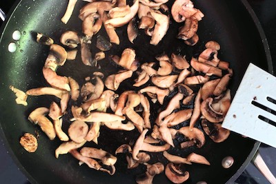 mushroom in saute pan