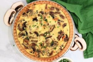 tn cheese and mushroom quiche baked