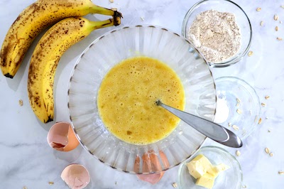banana egg mix in bowl
