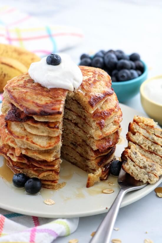 healthy pancakes for kids full stack sliced