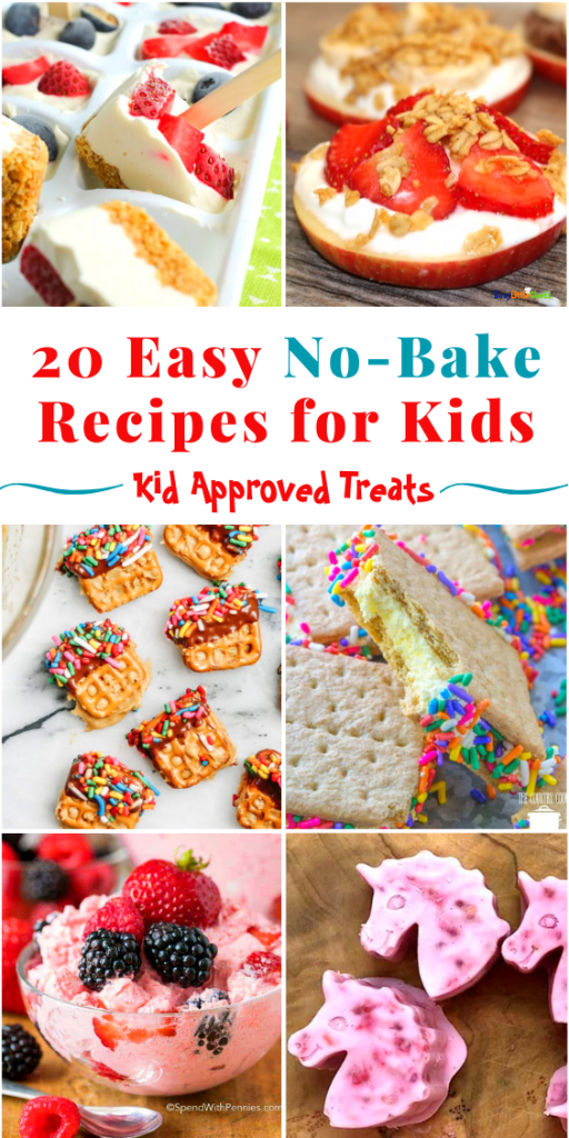 Easy food recipes nonbake kids Want Your Kids To Start Helping In The Kitchen Start With One Of These Easy No Bake Recipes F Easy Baking Recipes Baking Recipes For Kids Kids Cooking Recipes