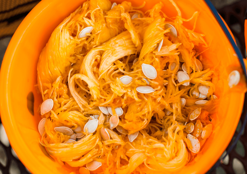 pumpkin carving inside seeds removed