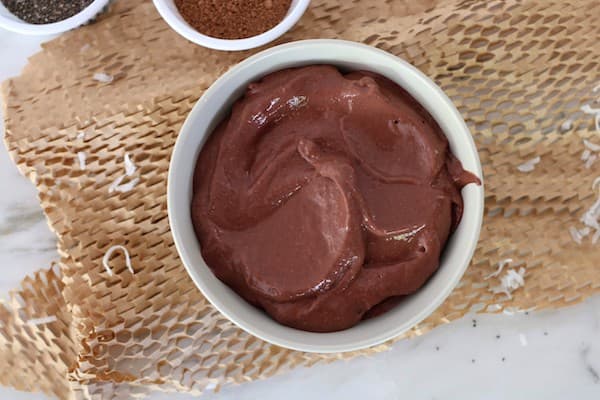 acai smoothie bowl blended in bowl