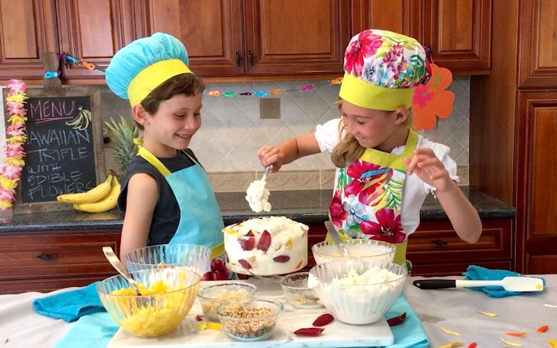 hawaiian trifle kids having fun
