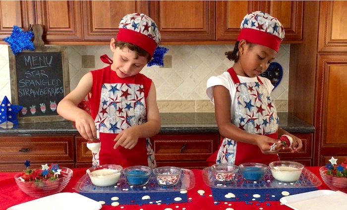 star spangled strawberries kids making