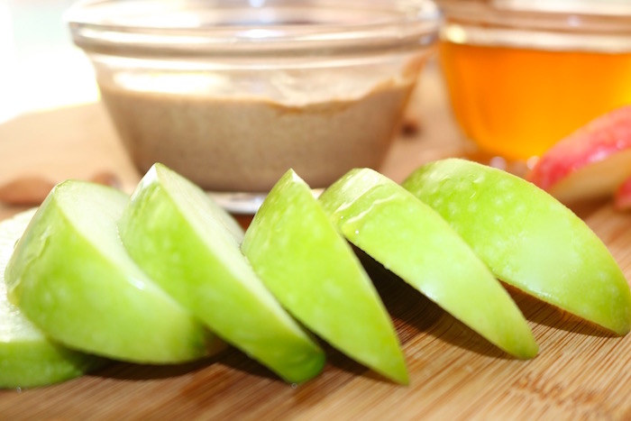apple almond butter snack green apples