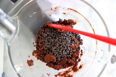 chocolate snowball cookies with chocolate chips