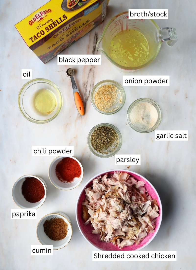 leftover chicken taco recipe ingredients