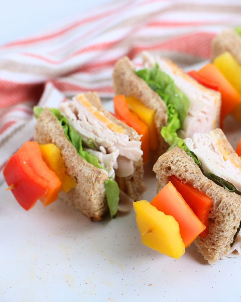 healthy sandwhich skewers