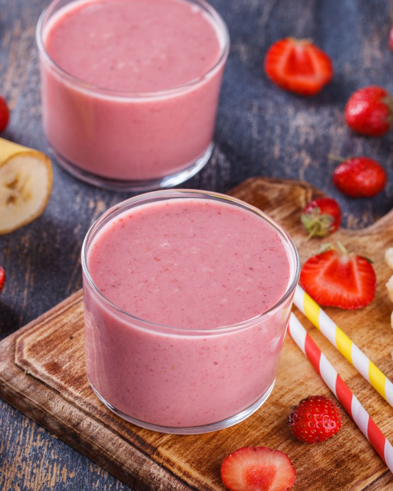 Strawberry Banana No Blender Smoothie