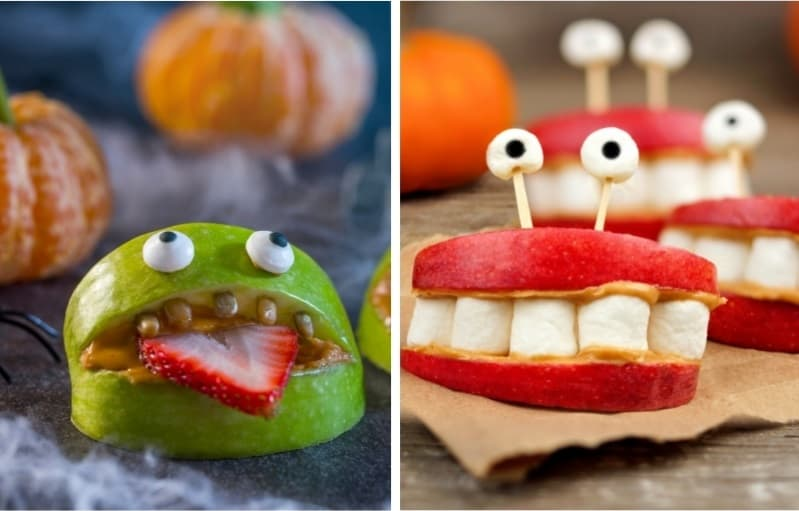 monster snacks made from peanut butter, marshmallows and sunflower seeds