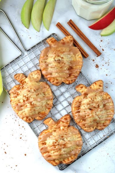 mini apple hand pies with cinnamon glaze