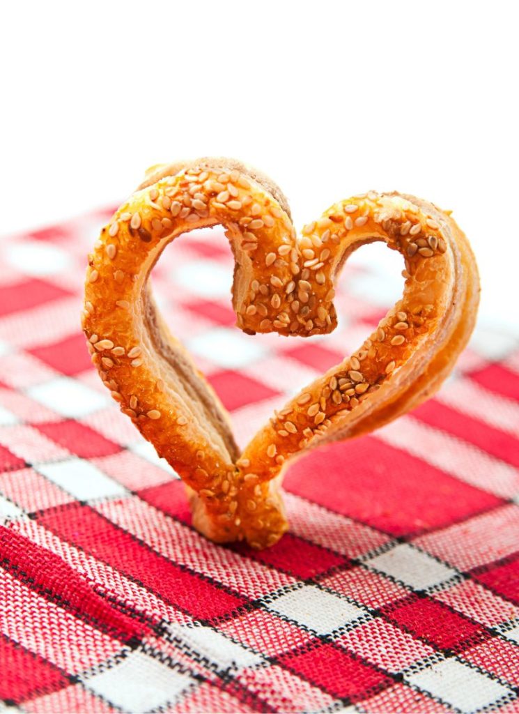 soft heart pretzel