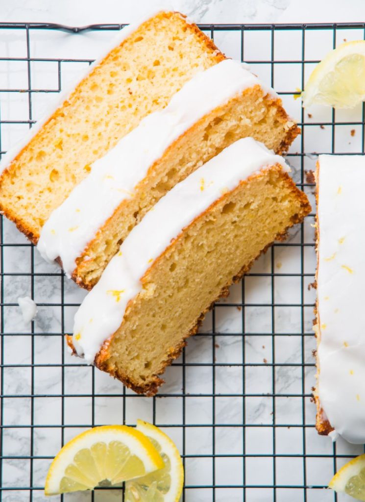 sliced lemon olive oil cake yogurt