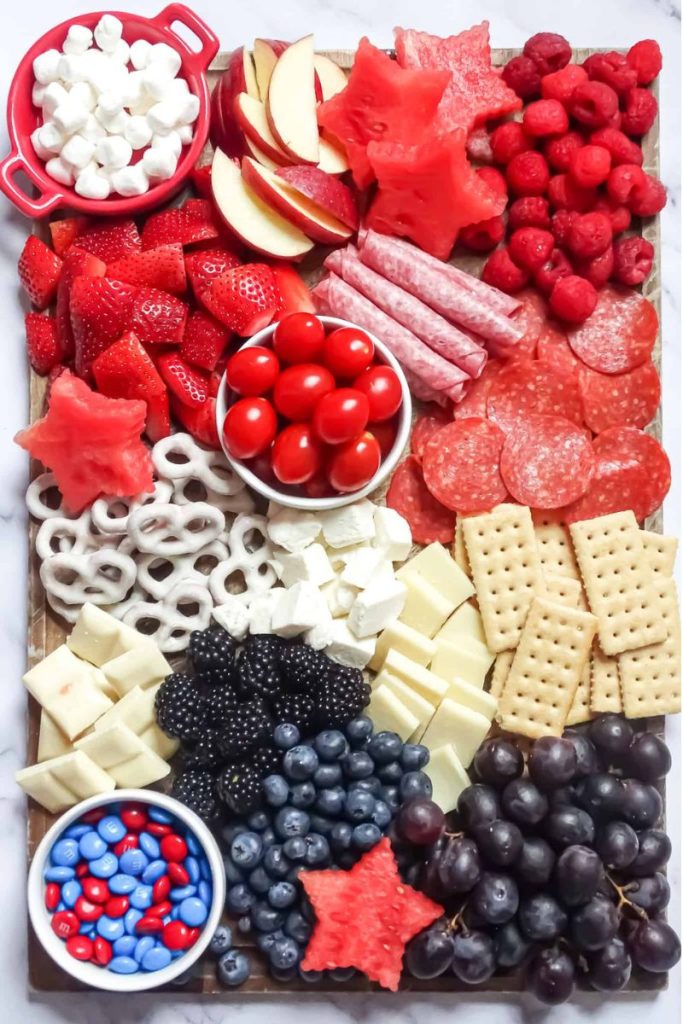 Patriotic Charcuterie Board for Kids