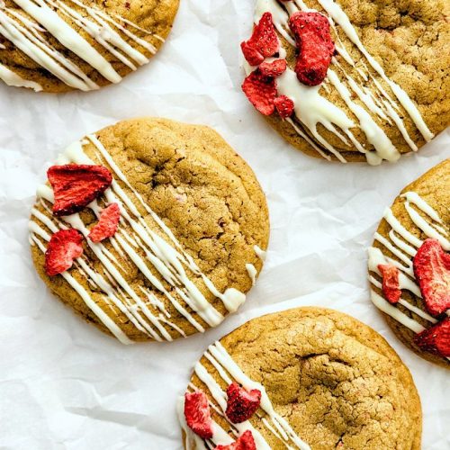 Strawberry Cheesecake Cookies + feature image