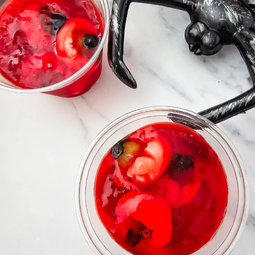Creepy Eyeball Jello Cups + feature image